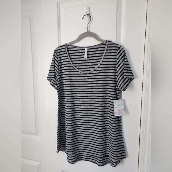 LuLaRoe Classic T - Black and Gray Stripe - Picture 2 of 3